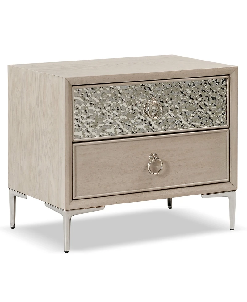 Furniture of America Fable 24" Solid Wood 2-Drawer Nightstand with Usb Port