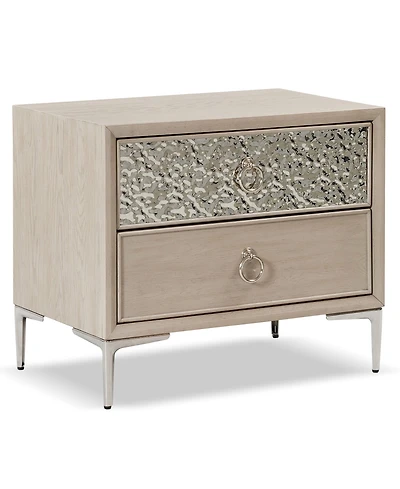 Furniture of America Fable 24" Solid Wood 2-Drawer Nightstand with Usb Port