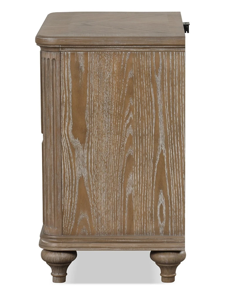 Furniture of America Aveline 29.5" Solid Wood 2-Drawer Nightstand with Usb Ports