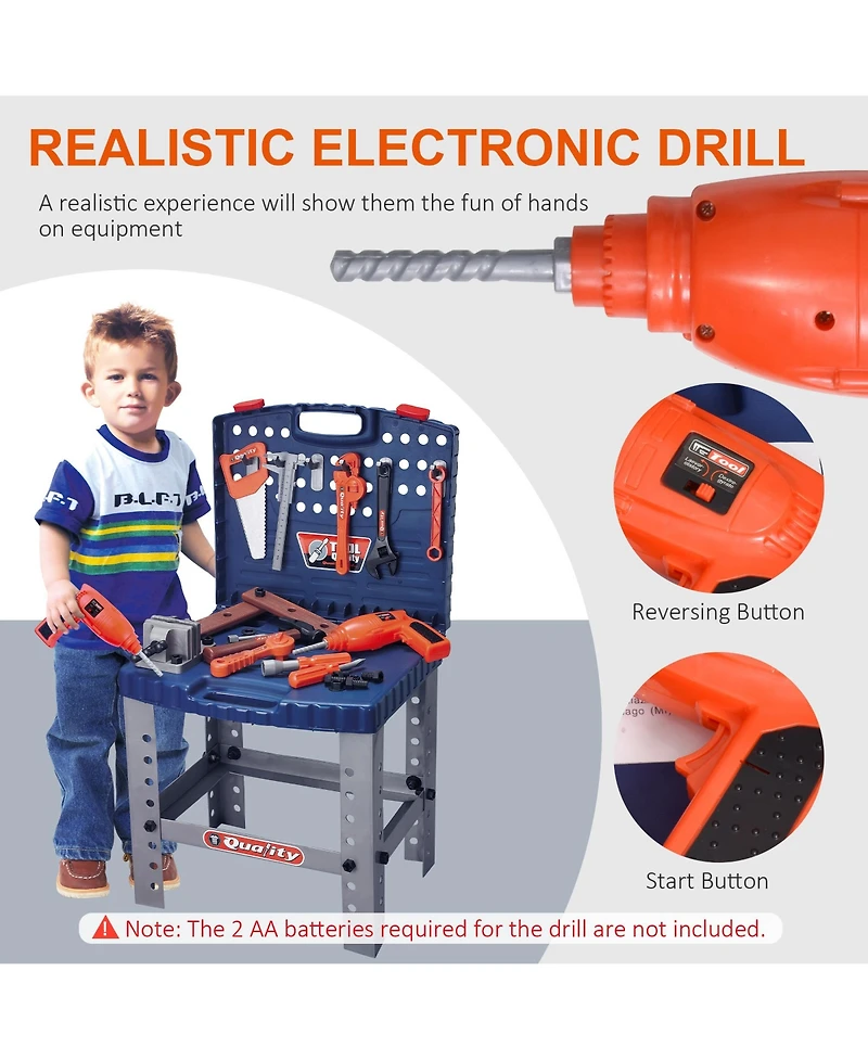 Qaba 68 Pcs Kids Workbench and Construction Toy