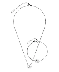 Olivia Burton Interlink Silver Tone Stainless Steel Gift Set