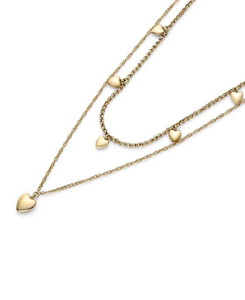 Olivia Burton Mini Heart Gold Tone Stainless Steel Necklace