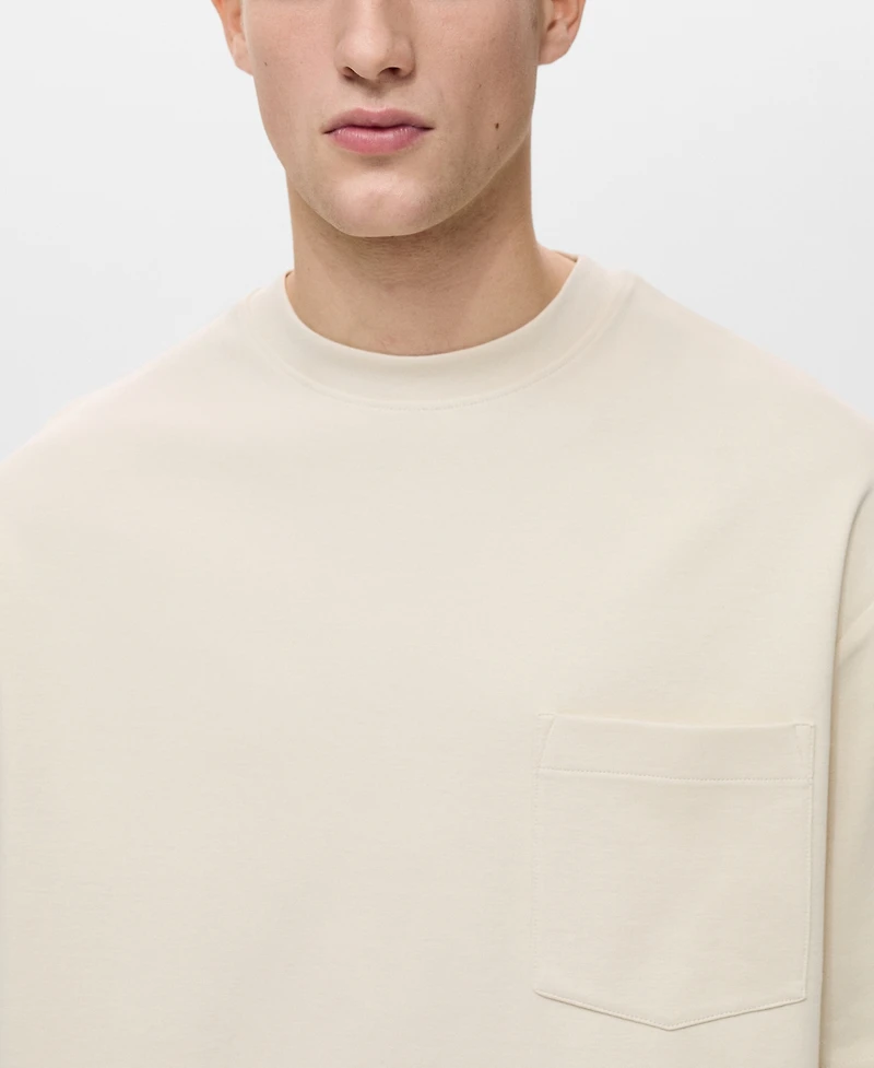 Mango Men's Oversize Cotton Pocket T-Shirt