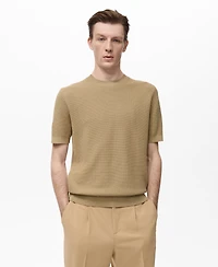 Mango Men's Cotton Knitted T-Shirt