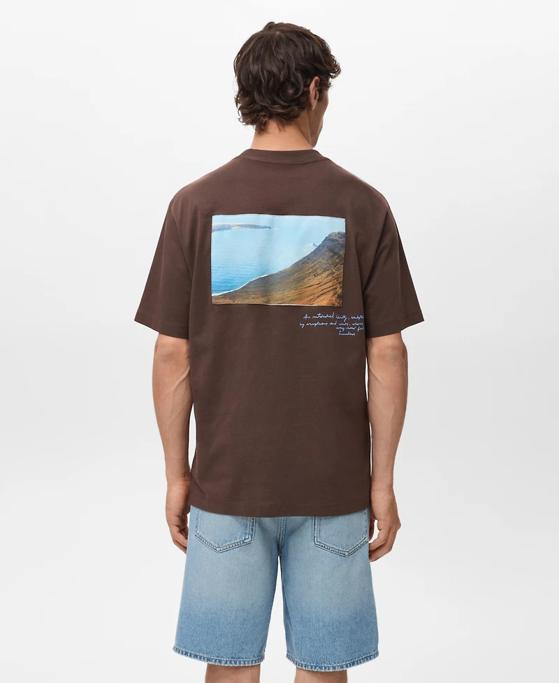 Mango Men's Printed Patch T-Shirt