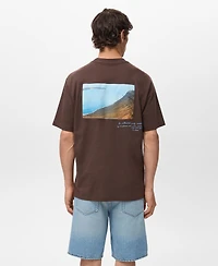 Mango Men's Printed Patch T-Shirt