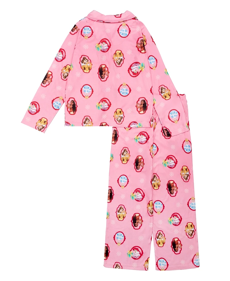 Ame Big Girls Disney Princess Button Down Pajama Set