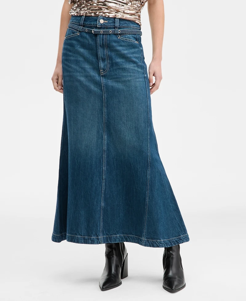 Boss Orange Women's Flared Denim Maxi Skirt
