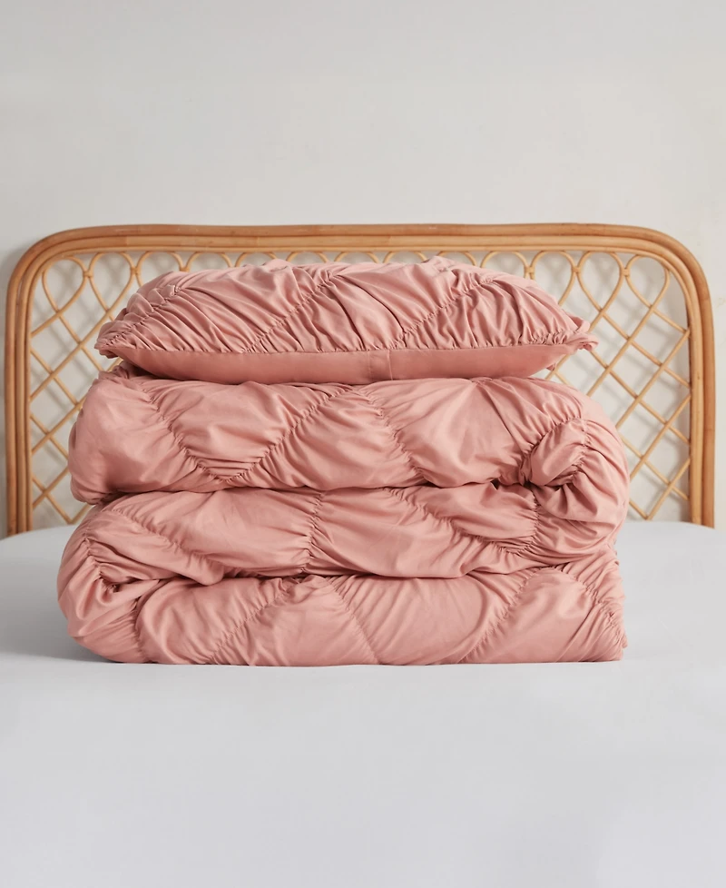 Jessica Simpson Emmy Textured Ruched -Pc. Comforter Set