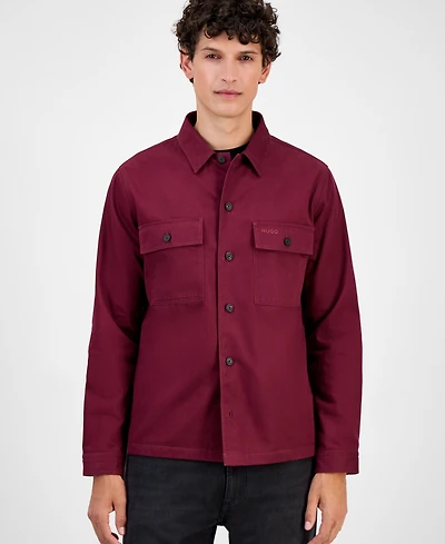 Hugo By Boss Men's Cotton Twill Oversized Shirt