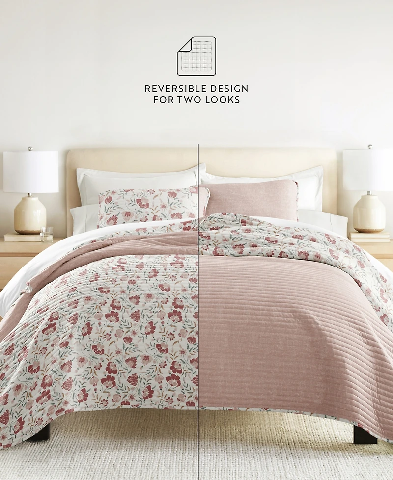 ienjoy Home French Jacobean Reversible 3-Pc. Quilt Set, King/California King