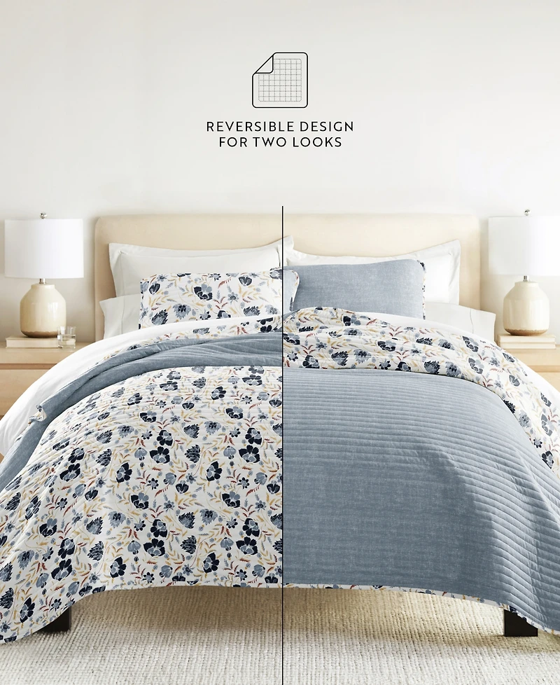 ienjoy Home French Jacobean Reversible 3-Pc. Quilt Set, King/California King