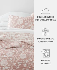 ienjoy Home Textured Floral Reversible 3-Pc. Quilt Set, Full/Queen