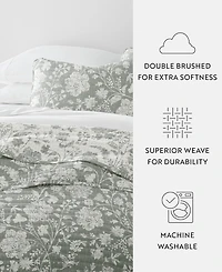ienjoy Home Textured Floral Reversible 3-Pc. Quilt Set, King/California King