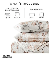 ienjoy Home Russet Floral Reversible 3-Pc. Quilt Set, Full/Queen