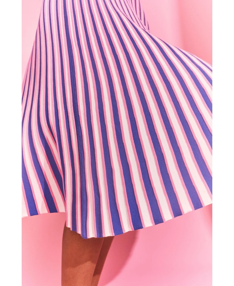 Isaac Mizrahi Women's Striped Midi Sweater Dress