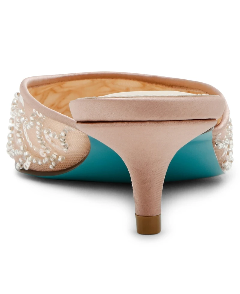 Betsey Johnson Women's Ellis Beaded Scalloped Mule Pumps