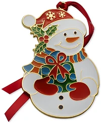 Wallace 2025 Gold-Plated Enameled Snowman Ornament, 16th Edition