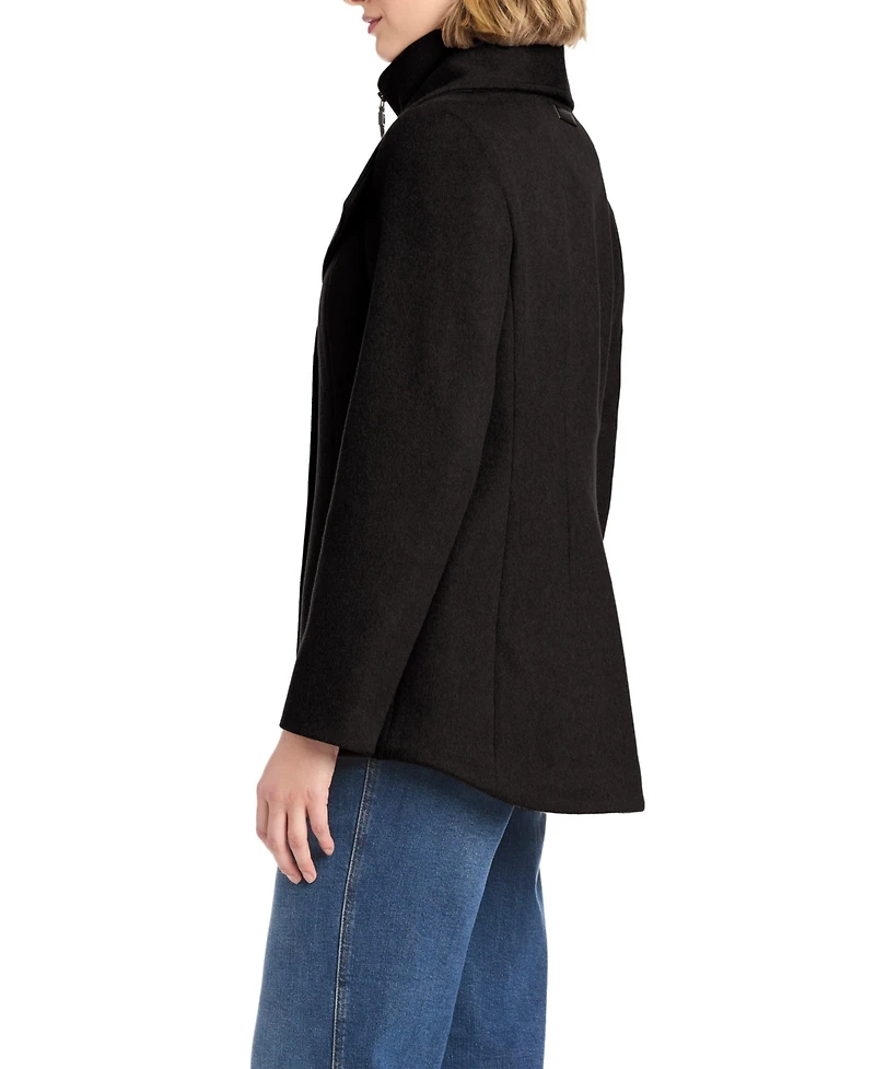 Vince Camuto Women's Short Wool Coat With Fixed Bib