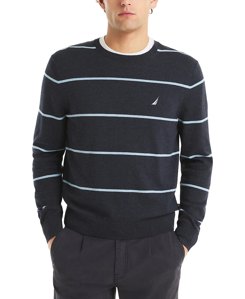 Nautica Men's Performance Striped Crewneck Sweater