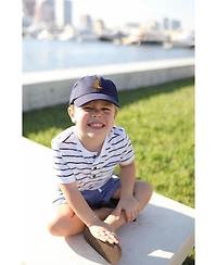 Bits & Bows Boys Boys Cowboy Boot Baseball Hat in Navy