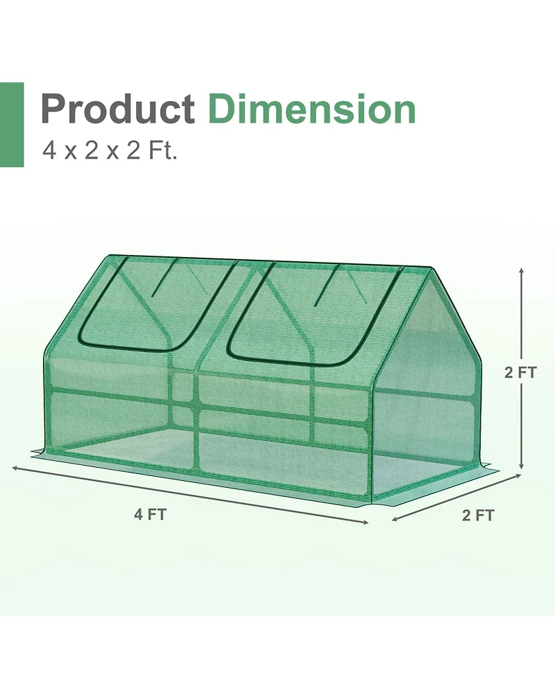 Aoodor Mini Greenhouse Water Resistant Uv Protected 2 Zipper Doors.