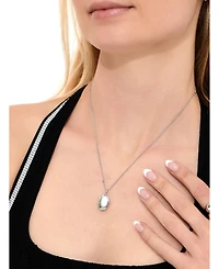 Devata Contour-lined Dome Pendant Necklace in Sterling Silver, Adj to 16 in / 17 in / 18 in
