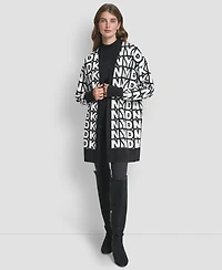 Dkny Women's Repeat Logo Open-Front Cardigan Sweater