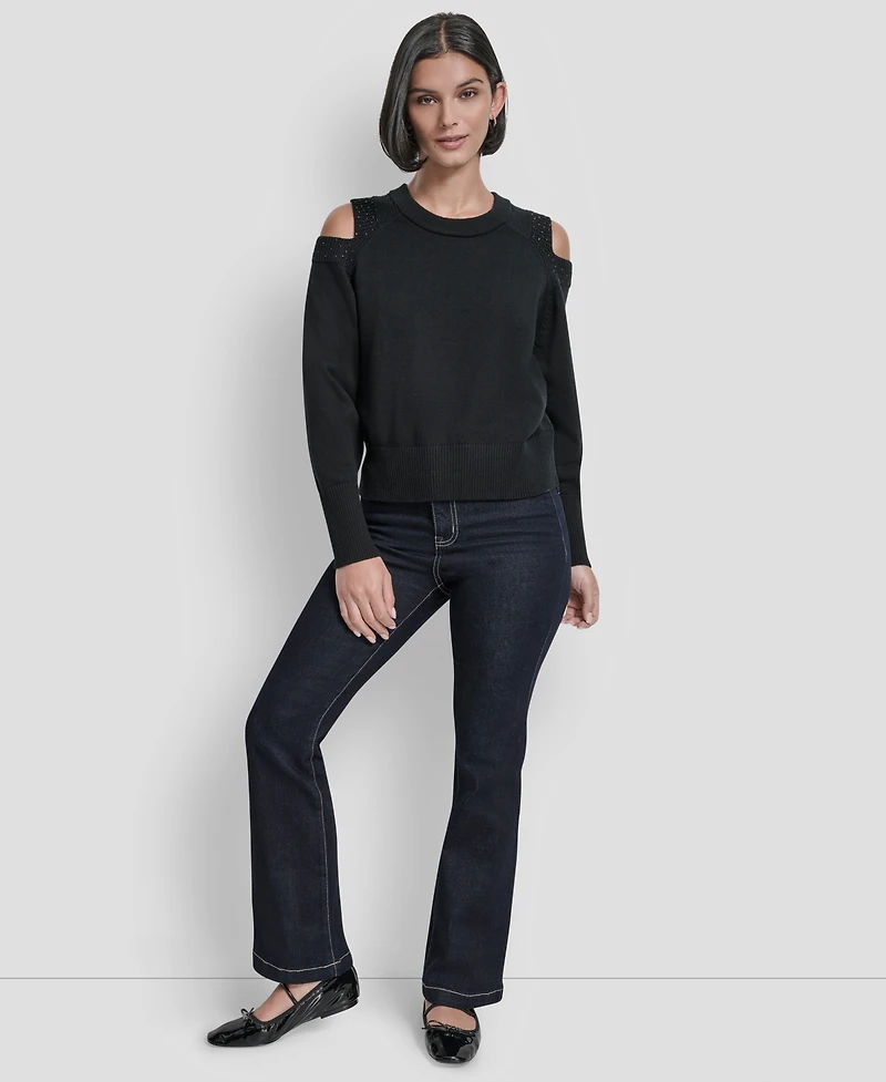 Dkny Women's Long Sleeve Shoulder Cutout Sweater