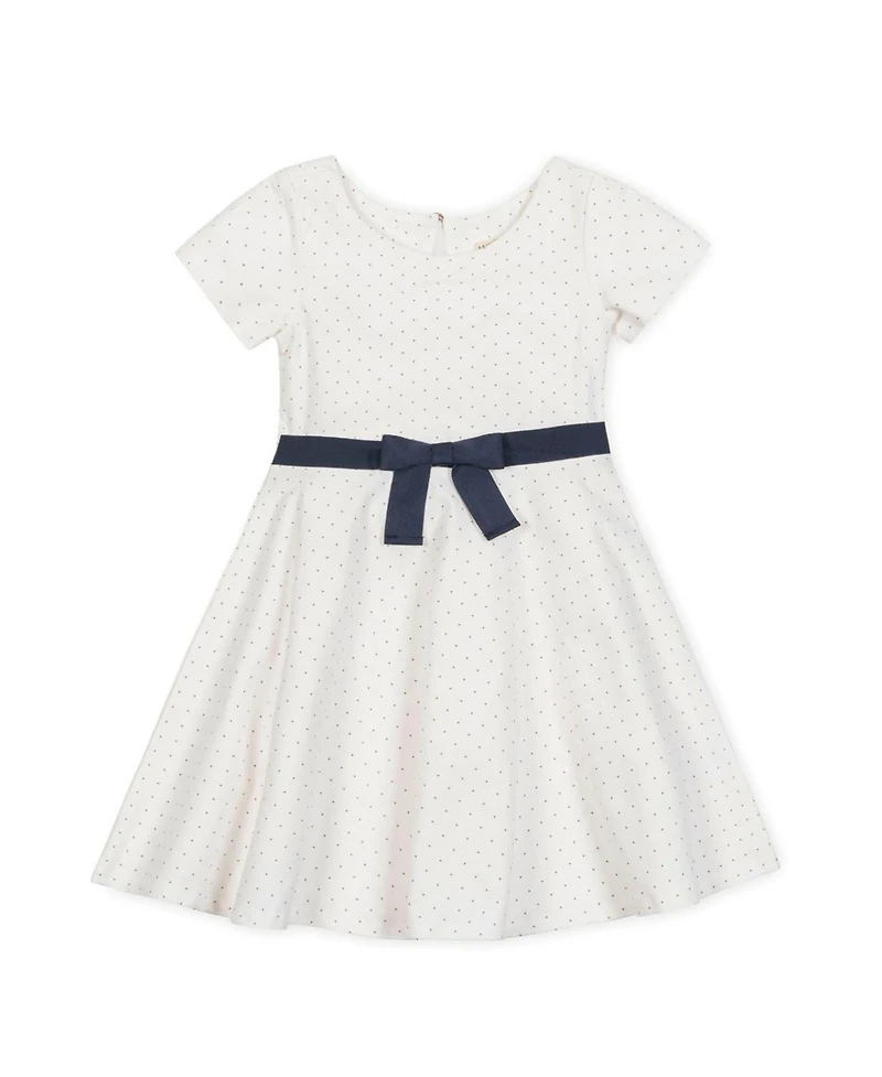 Hope & Henry Little and Big Girls' Organic Short Sleeve Lightweight Knit Skater Dress