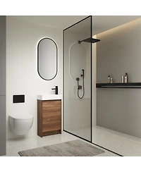 Casainc 18 Inch Freestanding Vanity with Sink and Soft-Close Doors for Small Bathrooms