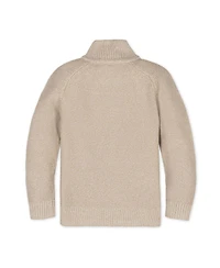 Hope & Henry Boys Organic Long Sleeve Full Zip Raglan Mock Neck Sweater