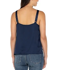 Liverpool Los Angeles Women's Lace Trim Satin Tank Top
