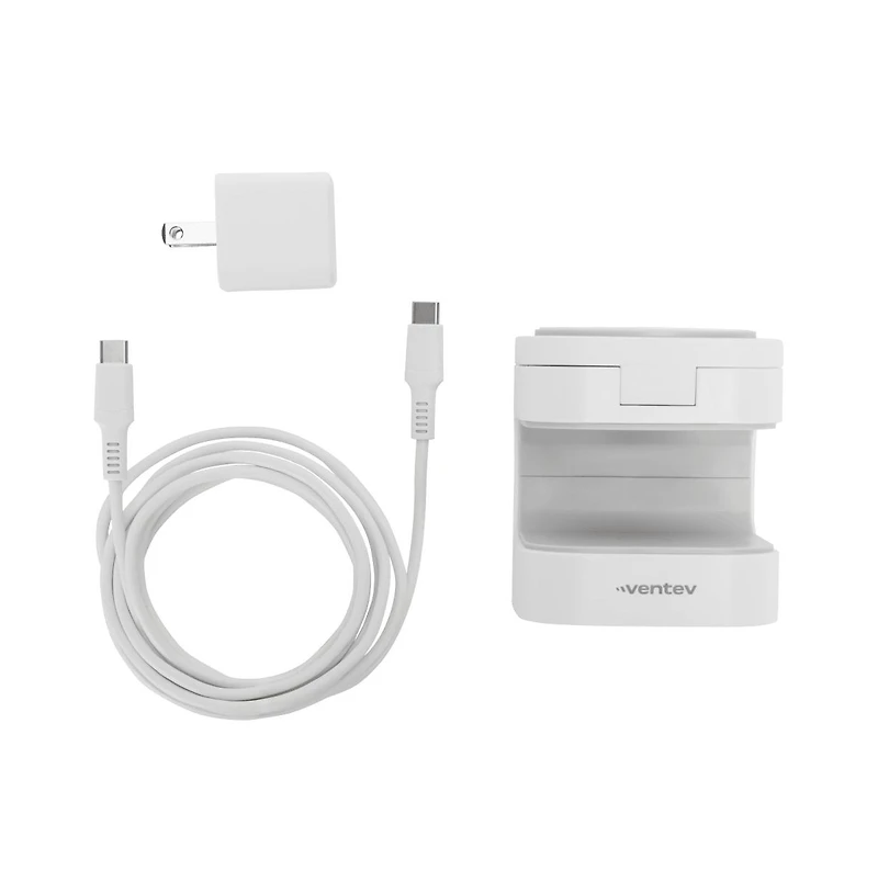 Ventev 15W Ultrafast Qi2 Wireless 2 in 1 Cube-White