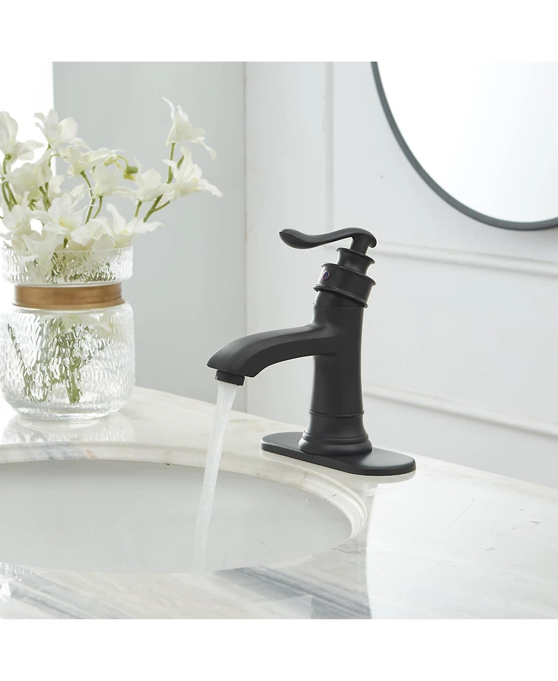 Greenspring Single Hole Single-Handle Low-Arc Bathroom Faucet With Pop-up Drain Assembly In Brushed Nickel