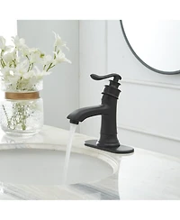 Greenspring Single Hole Single-Handle Low-Arc Bathroom Faucet With Pop-up Drain Assembly In Brushed Nickel