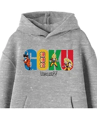 Dragon Ball Z Multiple Goku Youth Heather Gray Hoodie-l