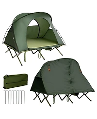 Akiudex 2-Person Outdoor Camping Tent with External Cover - Green