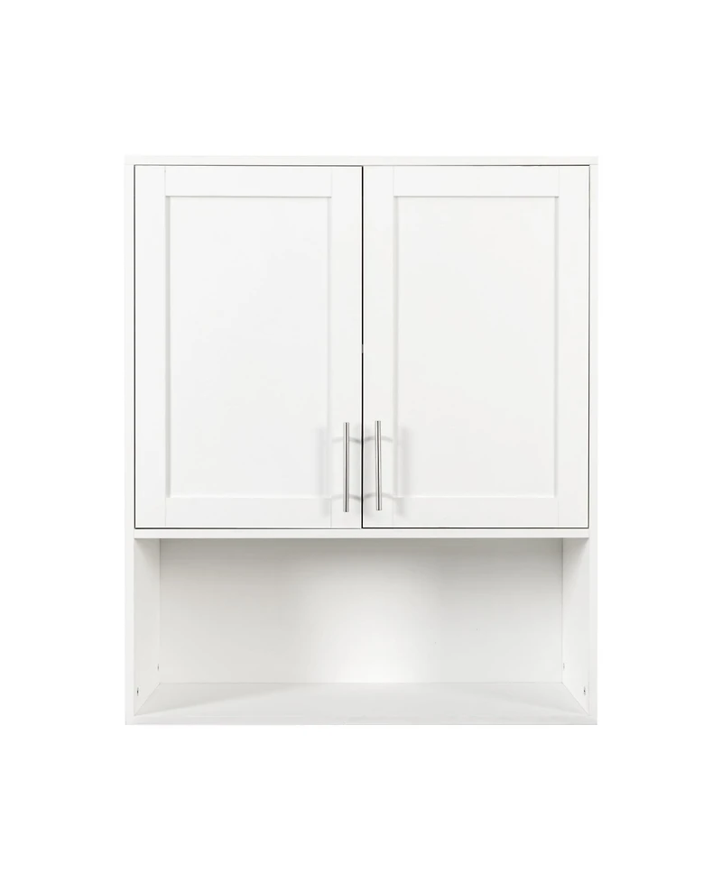Casainc Wall Mount Bathroom Mirror Cabinet with Dual Doors and Tissue Slot