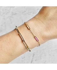 The Lovery Pink Mixed Bar Chain Bracelet 14K Gold