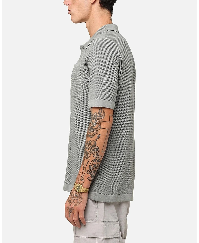 Xxiii Men's Zyair Knit Rib Button Up Shirt