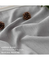 Awesome Home Cotton Blend Light Filtering Back Tab Curtains (2 Panels), 52"x108"