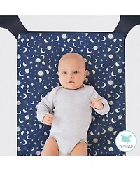 The Peanutshell Pack n Play, Mini Crib, Portable Crib or Fitted Playard Sheets for Baby Girl, Mod Floral, Space, 3 Pack Set