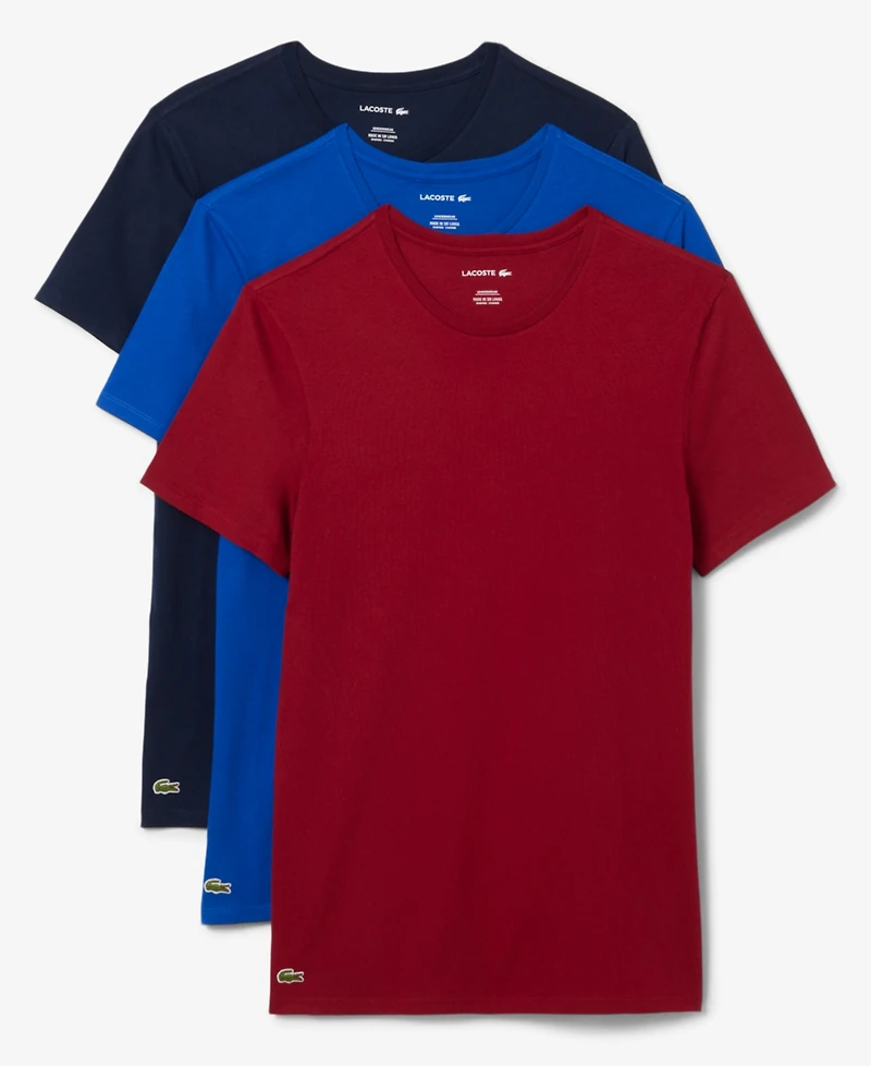 Lacoste Men's 3-Pack Slim Fit Crewneck T-Shirts