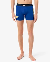 Lacoste Men's 3-Pack Regular Fit Big Croc Logo Boxer Briefs