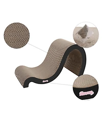 The Licker Store Kona 27" Modern Cardboard Double-Sided Wave Cat Scratcher with Catnip