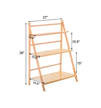 Unho Introducing the Premium 3-Tier Bamboo Plant Stand,Durable, Space-Saving & Easy Assembly,Hanging Rack for Patio/Garden
