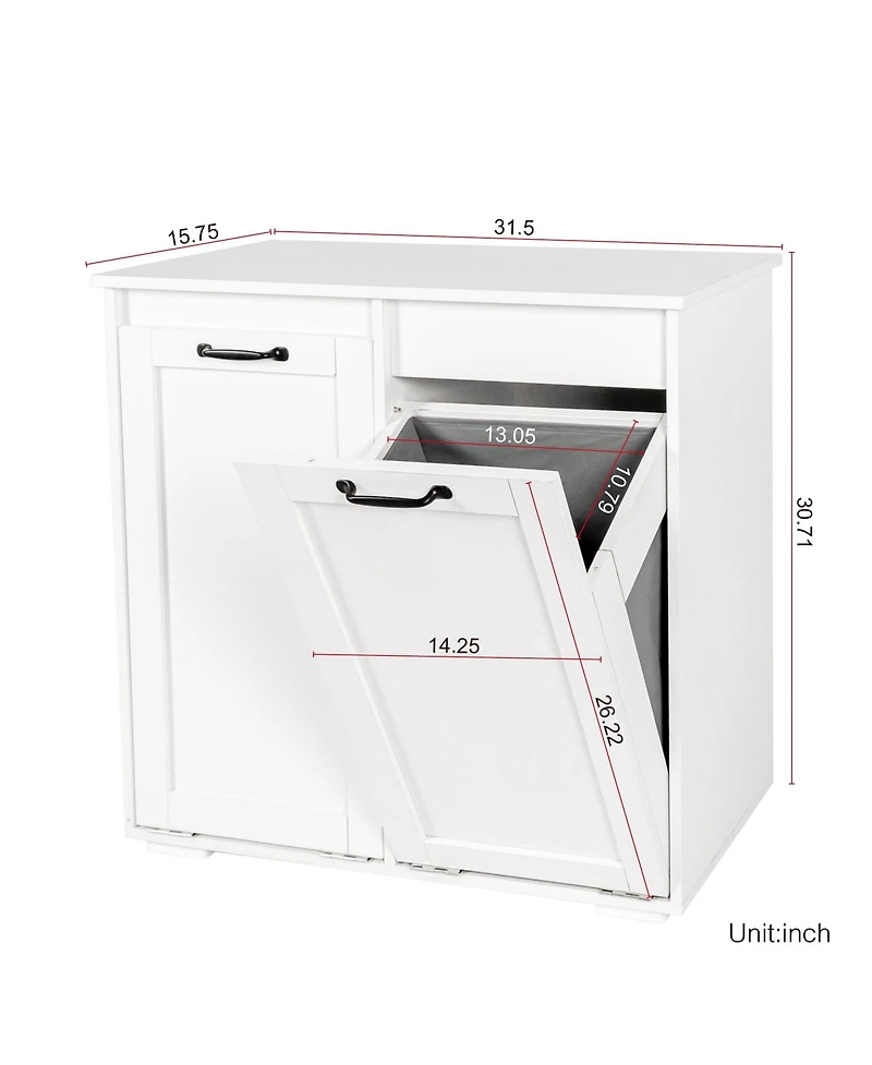 Casainc Laundry Cabinet with 2 Removable Liner Bags for Sorting and Storage