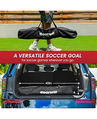 Bearwill 12x6FT Soccer Goal - Easy Setup, Portable with Upgraded Collapsible Metal Base