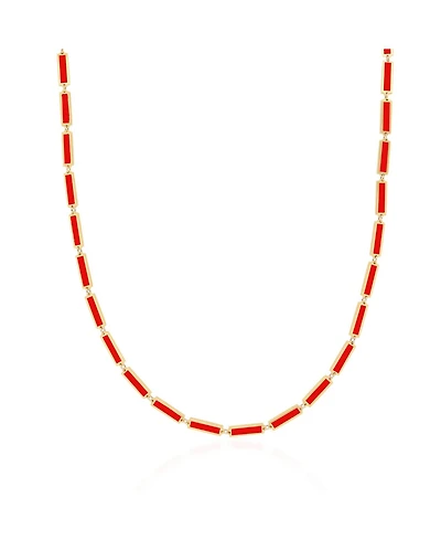 The Lovery Coral Bar Necklace 14K Gold